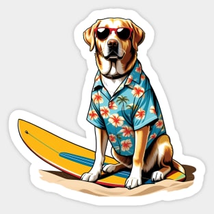 Cool Labrador at the Beach Sticker